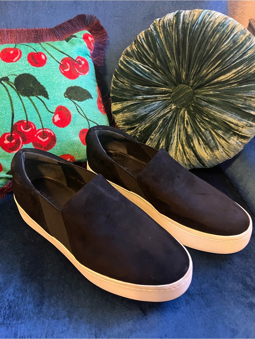 Vince Black Slip-On Platform Sneakers – Size 8.5 Women